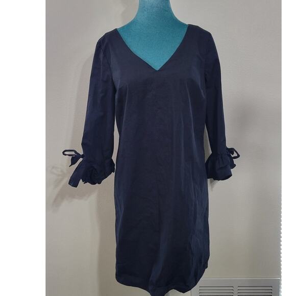 J. Crew Dresses & Skirts - J. Crew Dress Womens Size 8 Ruffle Tie Sleeve Dress Black Modern Witchy Goth